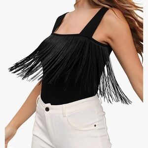 NWT MANGOPOP Women's Square Neck Sleeveless Tank Top Bodysuit